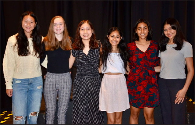 From left, Maddy Xiong, Kathyrn Reynolds, Leeah Chang, Anshumi Jhaveri, Arshia Verma and Urva Patel were recipients of the 2021-2022 Volunteer Scholarships awarded by the Fort Bend Junior Service League.
